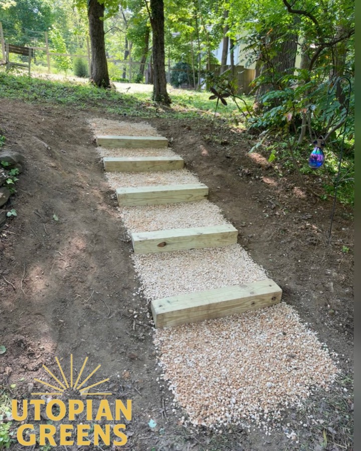 The finished steps from a different angle