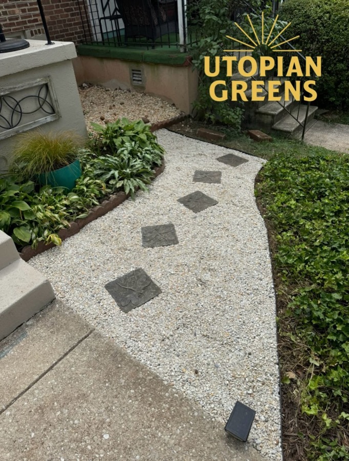 The finished stone walkway